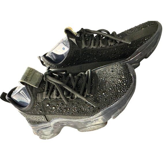 NWOT Steve Madden Maxima-R Black Rhinestone Embellished‎ Sneakers Women's Size 8 - Picture 14 of 16